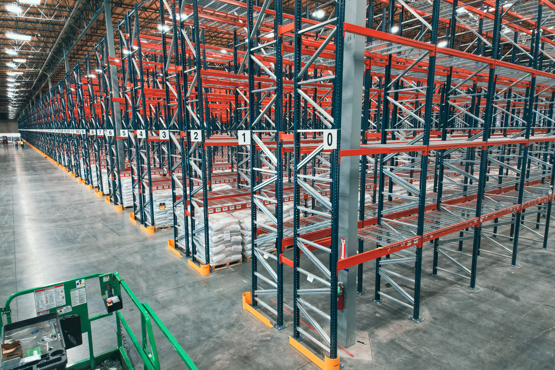 Warehouse pallet rack installation in Lakeland Florida
